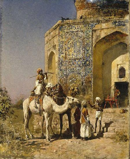 The Old Blue-Tiled Mosque Outside of Delhi, India, Edwin Lord Weeks